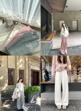 珍珍家一键显高显瘦高克重软糯好穿保暖休闲裤高腰百搭运动裤长裤