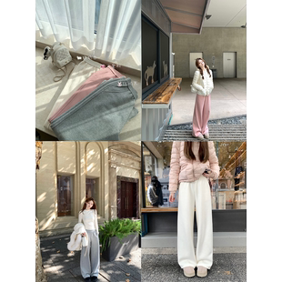 珍珍家一键显高显瘦高克重软糯好穿保暖休闲裤高腰百搭运动裤长裤