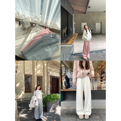 珍珍家一键显高显瘦高克重软糯好穿保暖休闲裤高腰百搭运动裤长裤