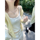 Zzhen偏爱柔软百搭亲肤蕾丝花边少女纯欲吊带背心新款 打底上衣