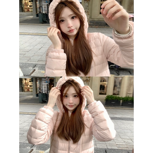 珍珍家 雪中告白轻盈泡芙小奶包90白鸭绒连帽排骨羽绒服显瘦保暖