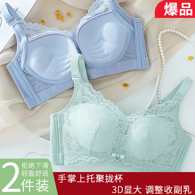 中厚款内衣女无钢圈小胸聚拢文胸