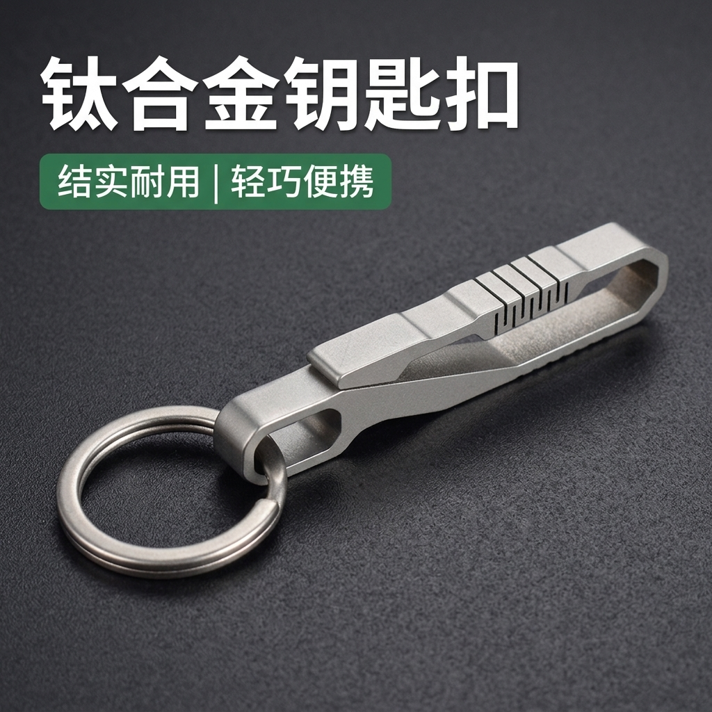 创意钛合金钥匙扣穿皮带通用男士腰挂休闲运动裤夹扣汽车钥匙挂扣