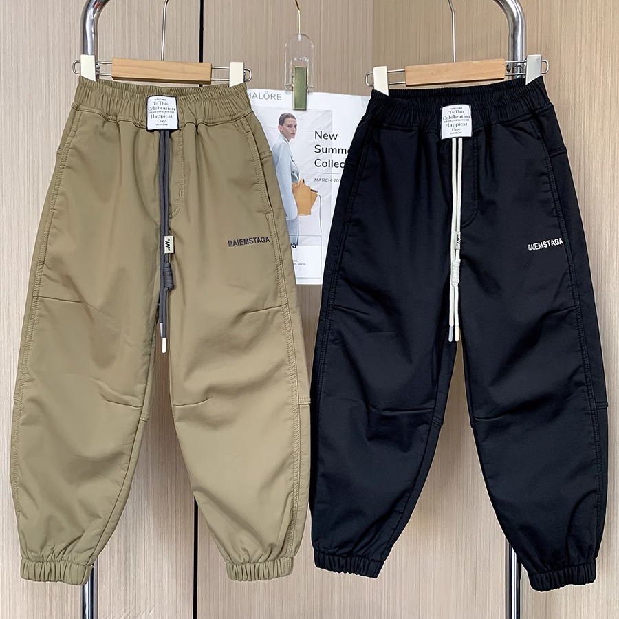 男童加绒工装裤冬季2024新款