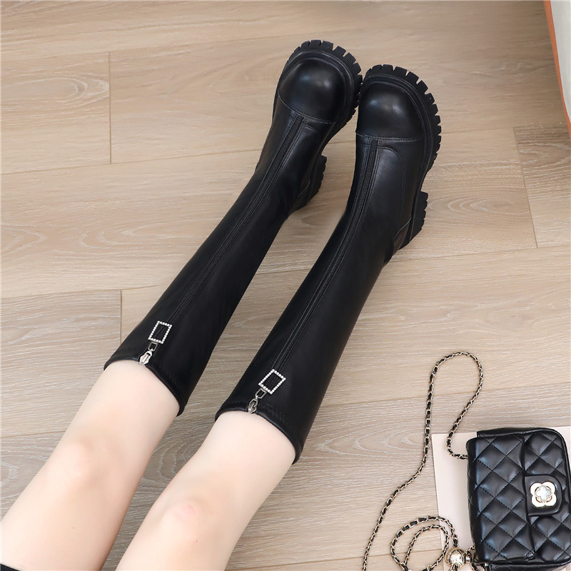 红佳秀女鞋厚底显瘦弹力长靴