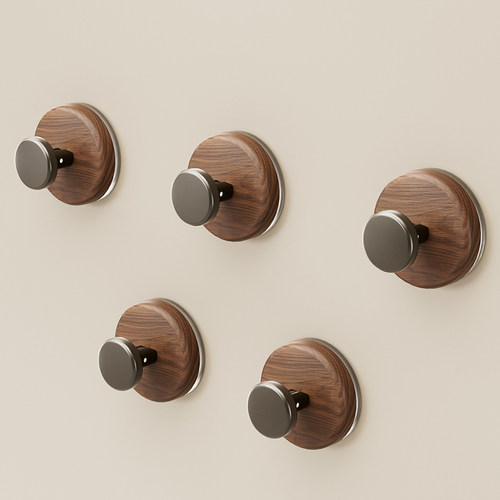 胡桃木强力门后挂衣钩抽屉门把手