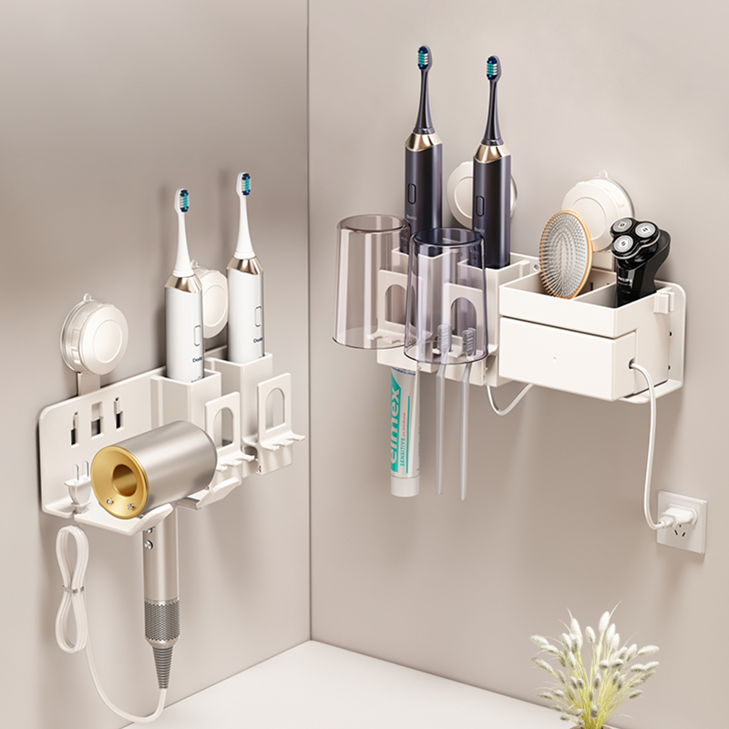 吸盘牙刷置物架收纳牙刷杯子挂架
