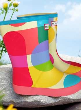 HUN雨鞋儿童款雨靴多色防水鞋小学生幼儿款雨鞋户外鞋亲子款