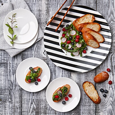 英国whitebloom骨瓷餐具Black Edition系列特别盘子套装