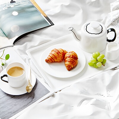 英国whitebloom骨瓷咖啡器具早餐下午茶slowmorning系列黑色款