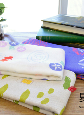日本原装进口日纤商工泉州japanesestyle 纯棉纱布面巾毛巾浴巾夏