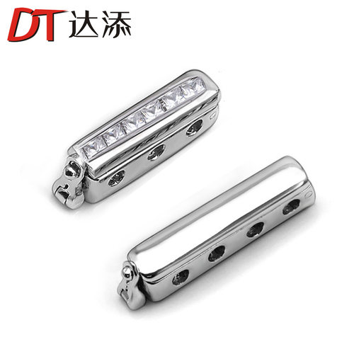 s925银项链二排珍珠毛衣搭扣