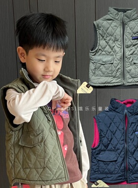 又一力作25山脉户外防风摇粒绒轻量保暖儿童马甲小立领无袖内搭衣