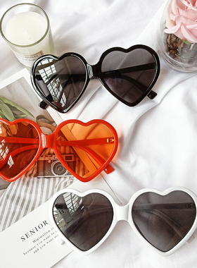 墨镜日系粉色少女原宿桃心太阳镜