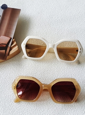 新款太阳镜欧美时尚不规则菱型墨