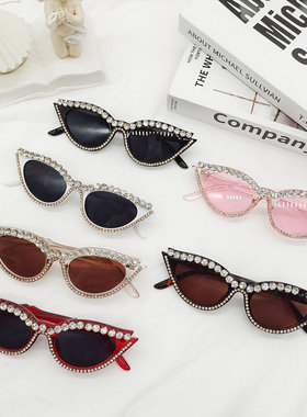 2025新款潮流猫眼太阳镜时尚镶钻