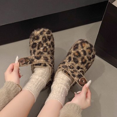 加绒毛毛鞋女羊羔毛魔术贴勃肯鞋