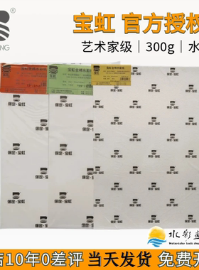 宝虹艺术家级水彩纸300g纯棉浆16K8K4K2开粗中粗纹细纹水彩绘画纸