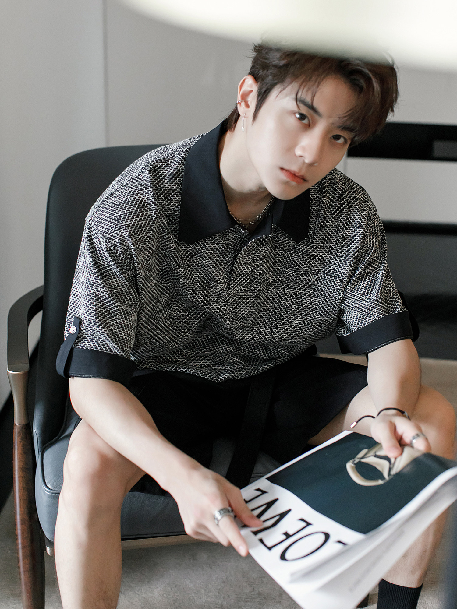 CHICERRO SICILY MENS SUMMER LAPEL TEXTURE HANDSOME MENS POLO SHIRT PREMIUM SHORT SLEEVE T-SHIRT