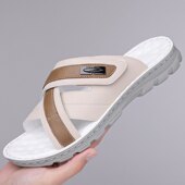 大码 男鞋 48真皮牛皮沙滩鞋 2026新款 一字拖鞋 凉鞋 室外凉鞋 防滑 男士