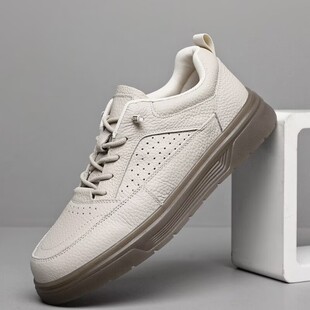 头层牛皮鞋男士真皮软底软面夏季透气孔男鞋一脚蹬舒适厚底休闲鞋