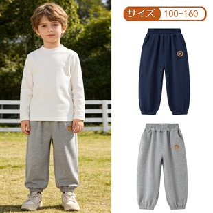 薄毛圈长裤~出口日系儿童春秋长裤男童春季毛圈休闲裤女童运动裤