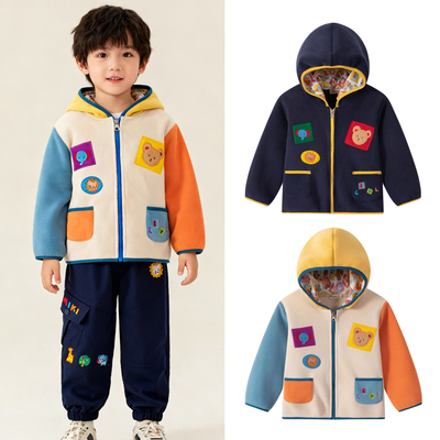 miki儿童秋冬摇粒绒外套