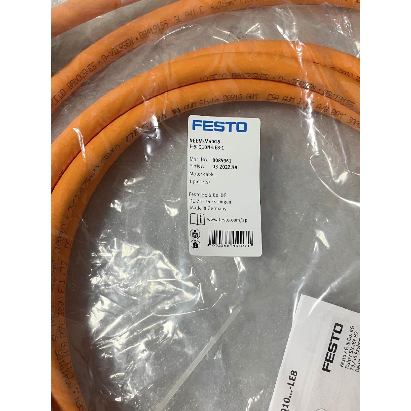 FESTO NEBM-M40G8-E-5-Q10N-LE8-1 8085961 费斯托电机电缆 現貨