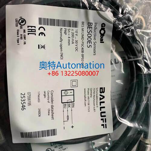 原装传感器BALLUFF BES00E5 BES M12MD-PSC40B-BP02-003现货议价$
