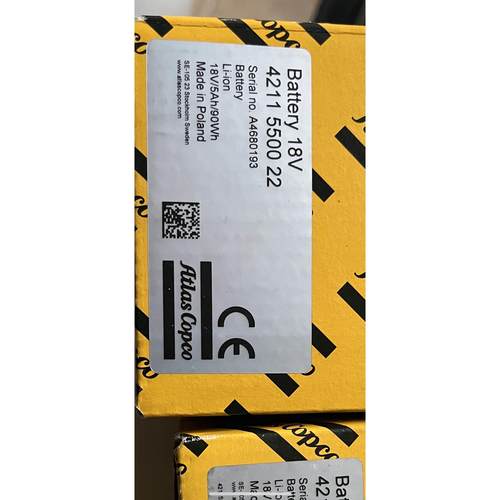 原装ATLAS COPCO阿特拉斯电动工具电池18V 5Ah 4211550022议价$