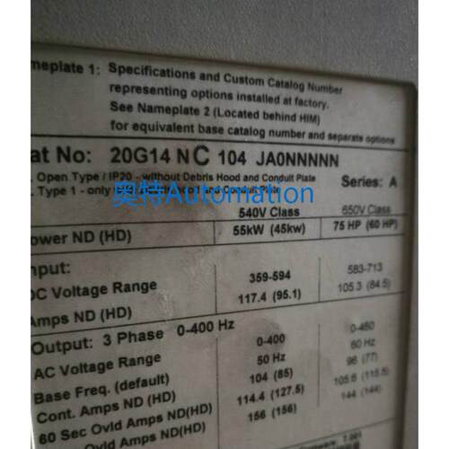 20F1ANC456AA0NNNNN 罗克伟尔变频器 全新原装现货质保一年议价$
