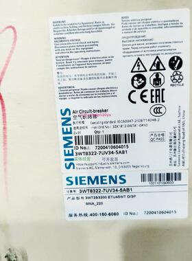 配件西门子 3WT8322-7UV34-5AB1 3WT2S3200 ETU45WT D/3P MNA-220