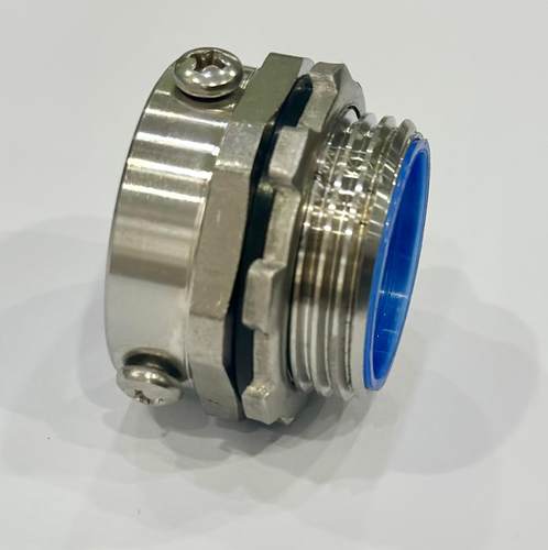 304不锈钢三柱外牙桥架管接头 316卡套顶丝外牙外螺纹设备箱接头