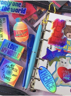 镭射HOLOGRAM 美式复古手账装饰贴纸