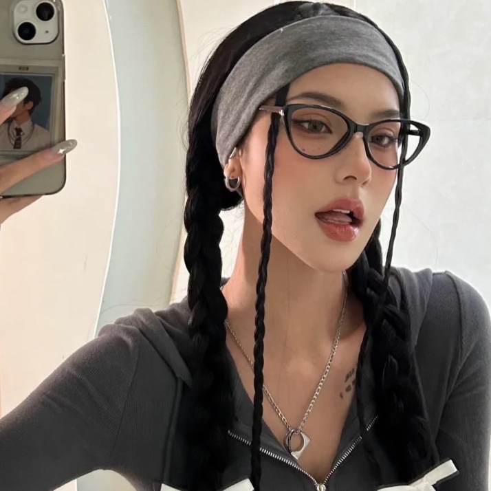 热辣到底猫形黑框眼镜素颜神器小脸女近视散光可配度数美式眼镜架