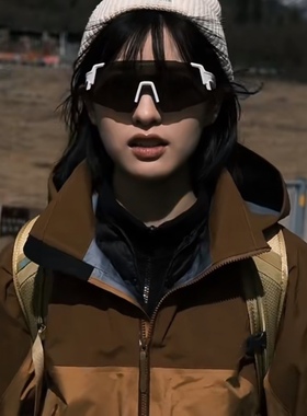 徒步登山背包客自行车骑行眼镜白框黑片户外太阳镜遮阳运动墨镜潮