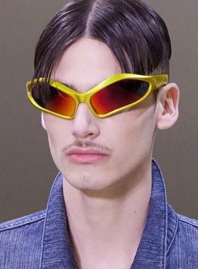 好起范个性波浪起伏运动感小脸男士骑行太阳眼镜潮流防晒走秀墨镜