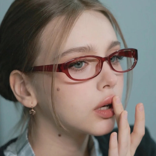 酒红辣妹港风y2k方框显脸小素颜眼镜框千禧风平光镜小众近视镜架
