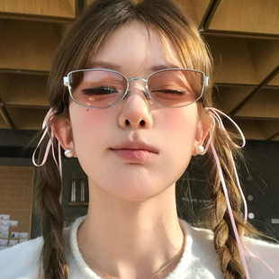 丝甜西柚粉高级感复古老钱风金属墨镜时尚网红猫眼清冷太阳眼镜潮