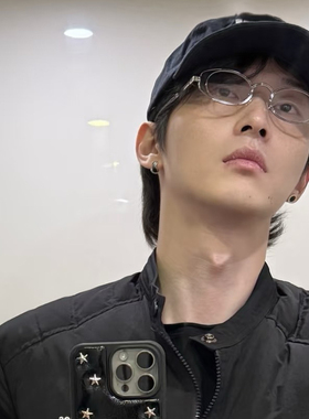 感觉很酷复古双圈时尚个性小框可配近视度数椭圆设计感潮流镜框男