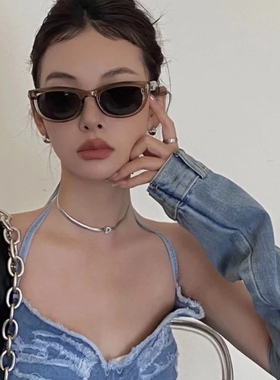 挑战肯豆猫眼G家深绿墨镜女潮高级感ins欧美辣妹Y2K偏光太阳眼镜