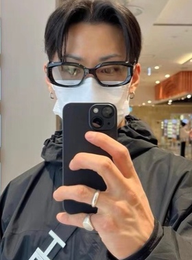 克莱因蓝框茶片高级未来科技方形黑白墨镜层次感嘻哈拍照太阳眼镜