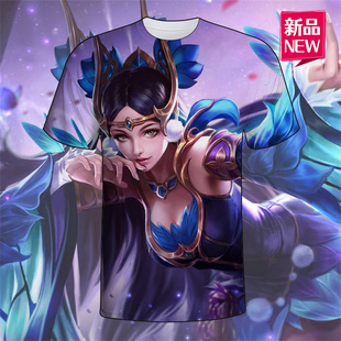 王者荣耀t恤貂蝉仲夏夜之梦地狱马超神威衣服3D印花时尚高街短袖
