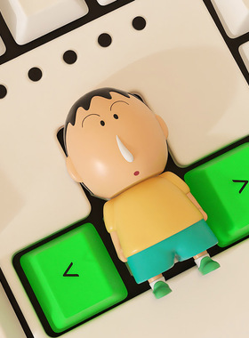 阿呆卡通创意树脂机械键盘帽键帽立体单个装饰品桌面蜡笔小新摆件