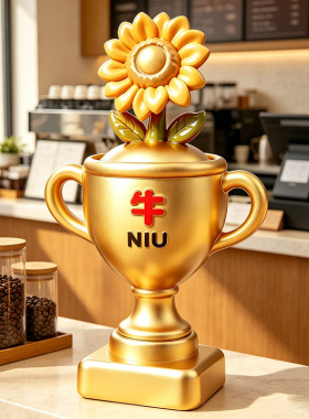 向日葵冠军奖杯可定制刻字摆件