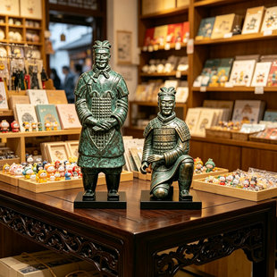 秦代兵马俑手办中式历史办公桌书房高级氛围感橱窗展示工艺品摆件