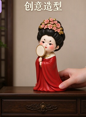 Q萌中式头戴簪花仕女治愈手办