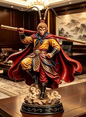 齐天大圣孙悟空踏云款新中式办公室大班台桌面摆设客厅玄关工艺品