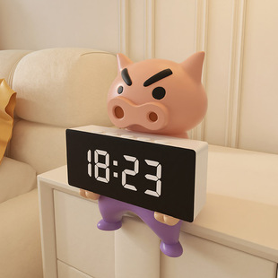 肥嘟嘟小众闹钟学生迷你电子时钟新款左卫门系列电子显示时钟