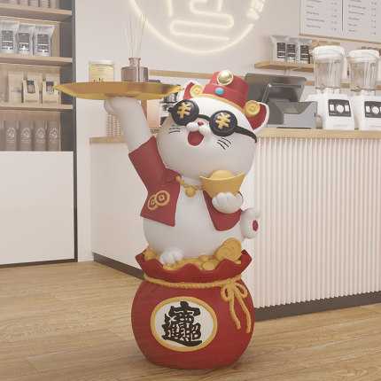 招财猫摆件开业送礼物朋友开店实用礼品高档店铺工艺品装饰发财猫